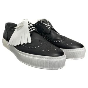 NIB ROBERT CLERGERIE TOLKA 01 Leather Black Oxfords Brouge Trim Kiltie Vamp 10.5
